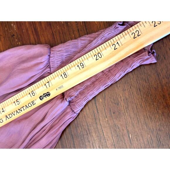 Mustard Seed Mauve Smocked Waist Ruffle Cuff Dress | Size Small - Picture 6 of 9